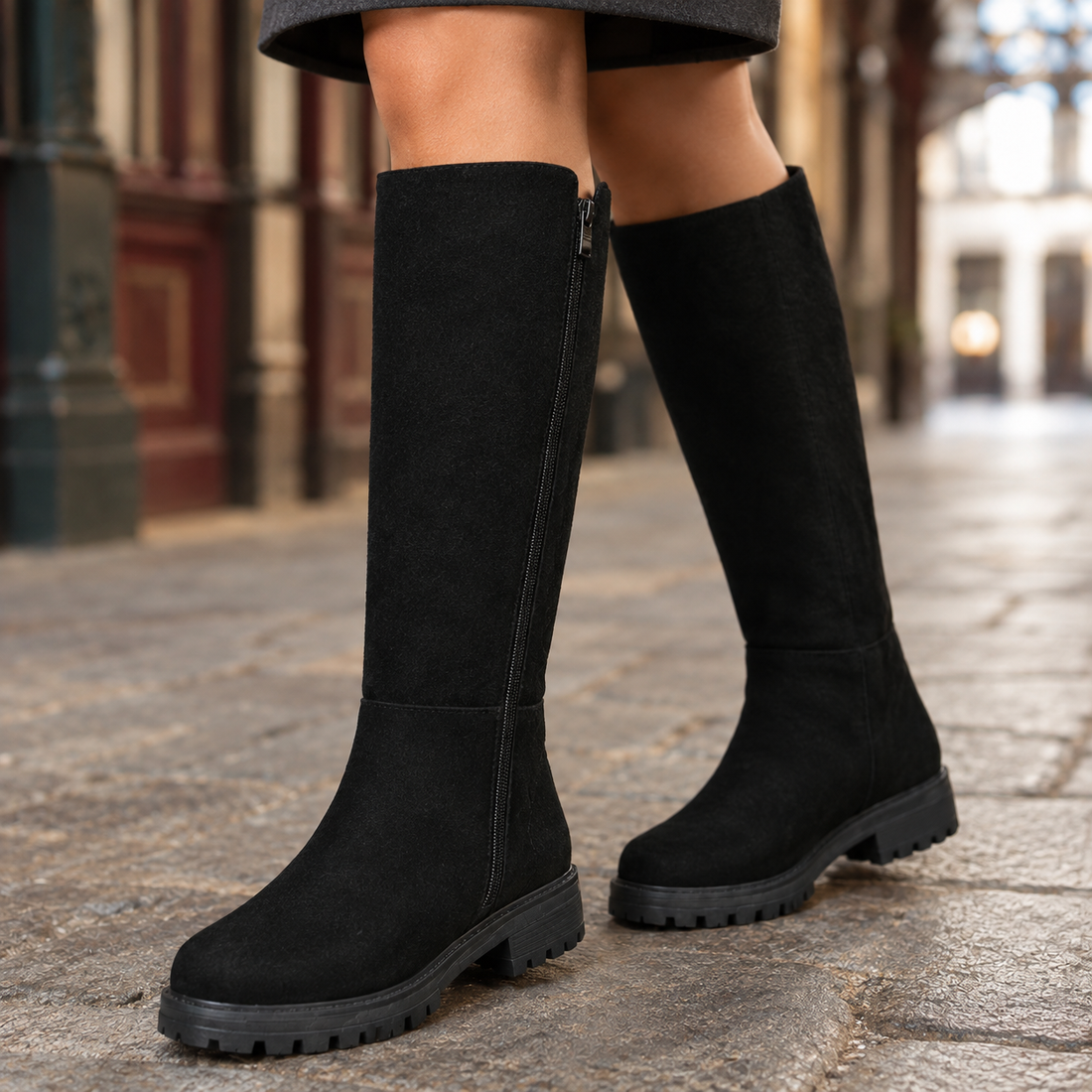 Roncalli Zip Knee Boots - Lead Product Detail
