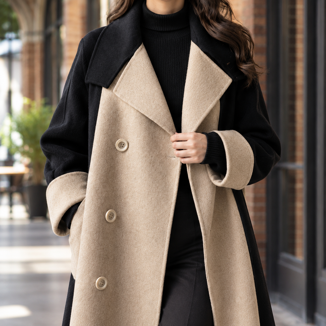 Imogen-Belle Patchwork Overcoat - Lead Product Detail