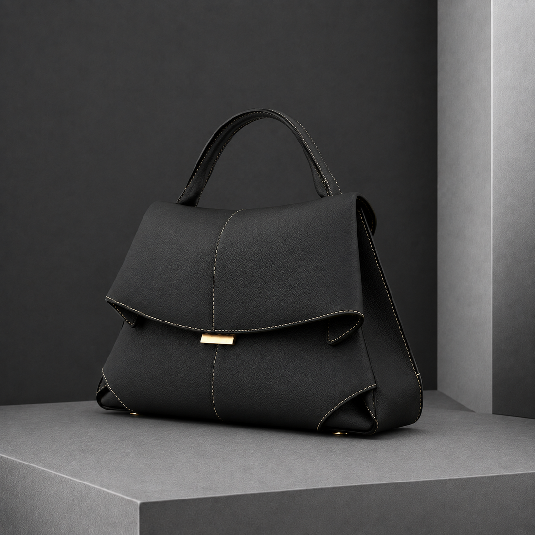 Positano Leather Handbag - Lead Alternate View