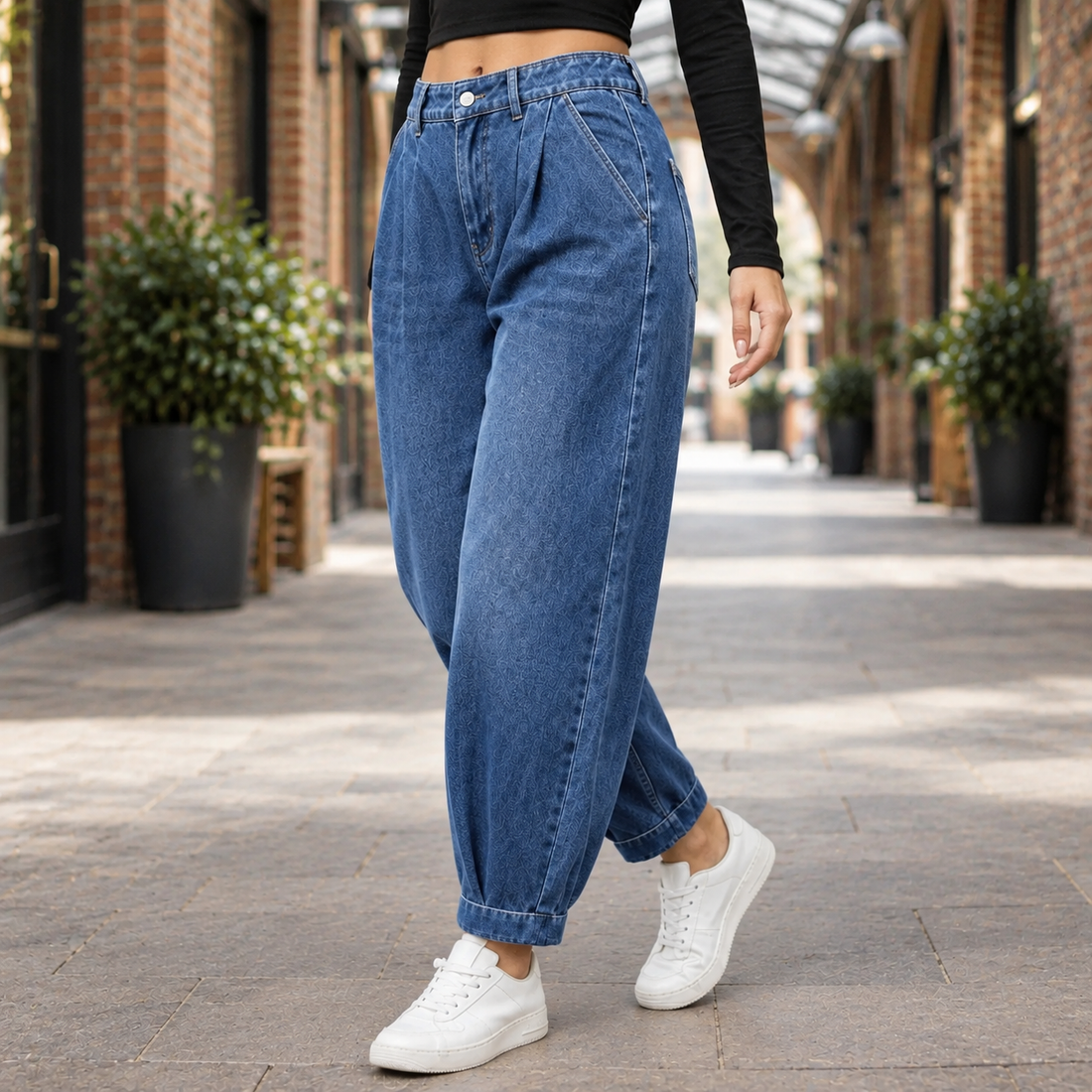 Agnes-Louise Barrel Leg Jeans - Lead Product Detail