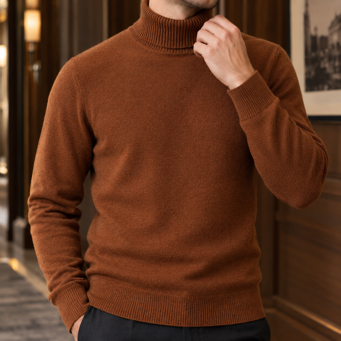 Barnabas Relaxed Turtleneck Sweater - Lead Product Detail