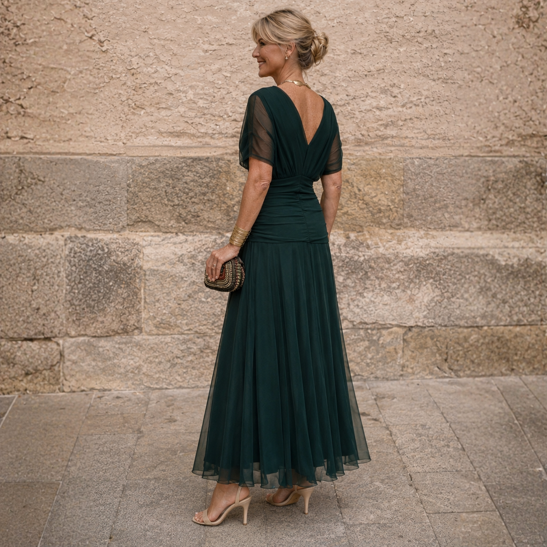 Zelda Draped Maxi Dress - Lead Alternate View