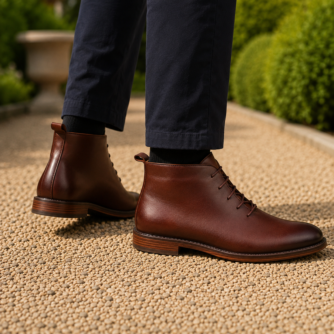 Padova Leather Ankle Boots - Lead Alternate View