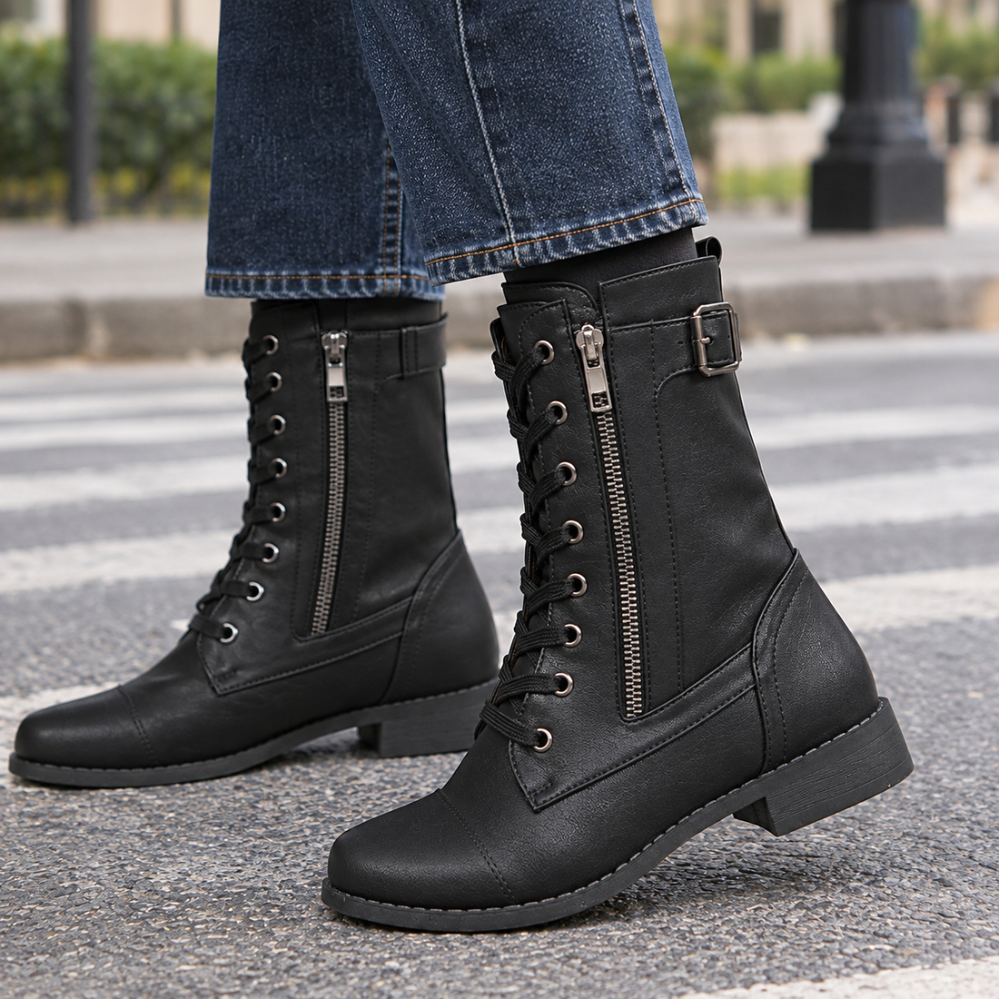 Paoletti Lace Up Boots - Lead Product Detail