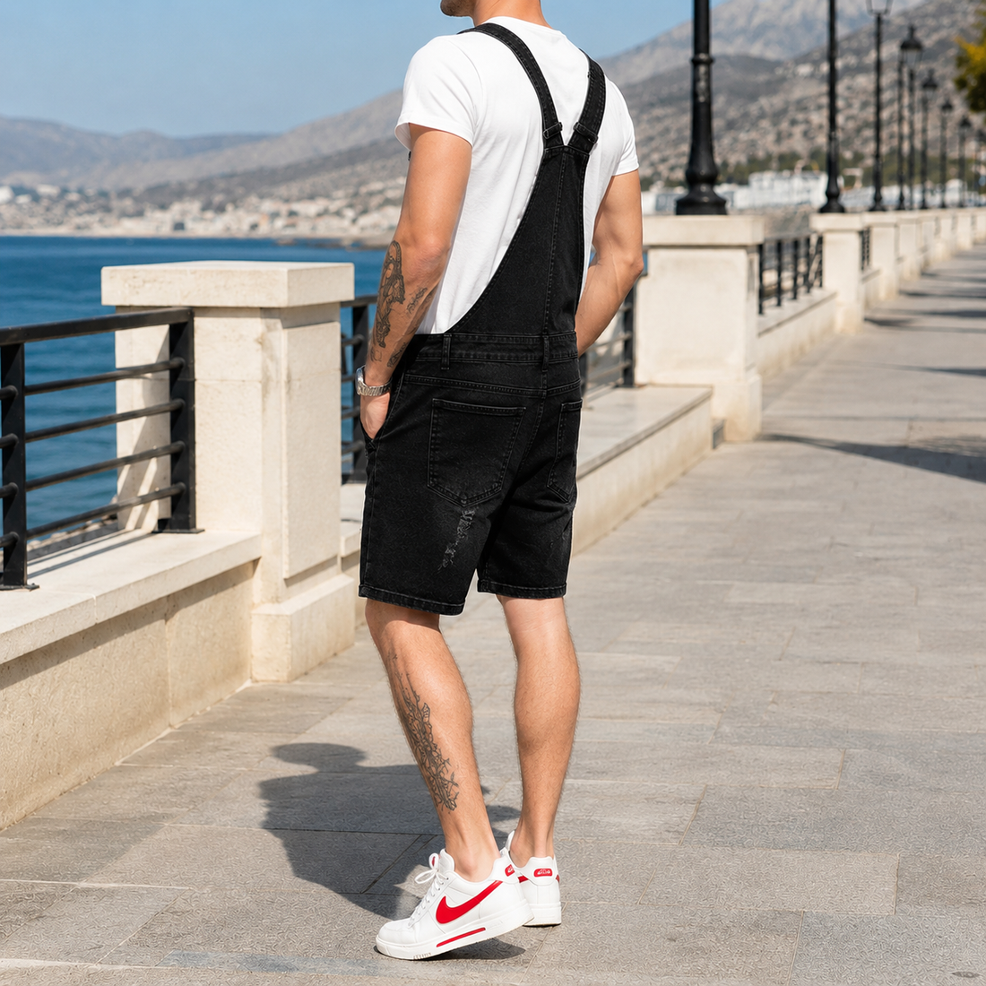 Amos Distressed Overalls - Lead Alternate View