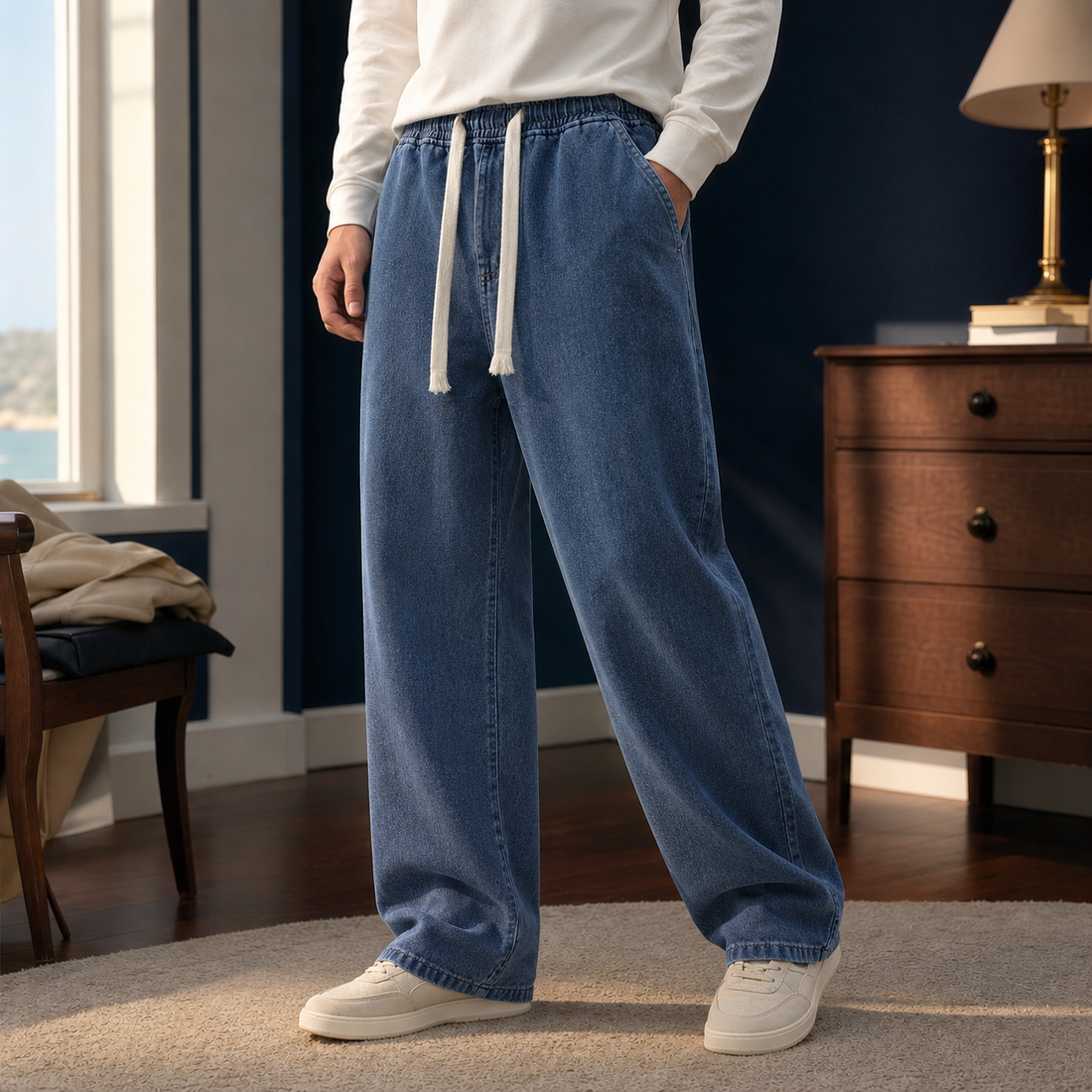 Alphonse-Ellis Straight Leg Pants - Dark Blue