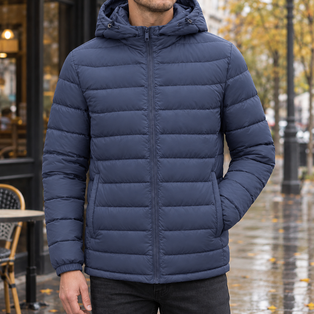 Bastien-Scott Quilted Jacket - Fog Blue