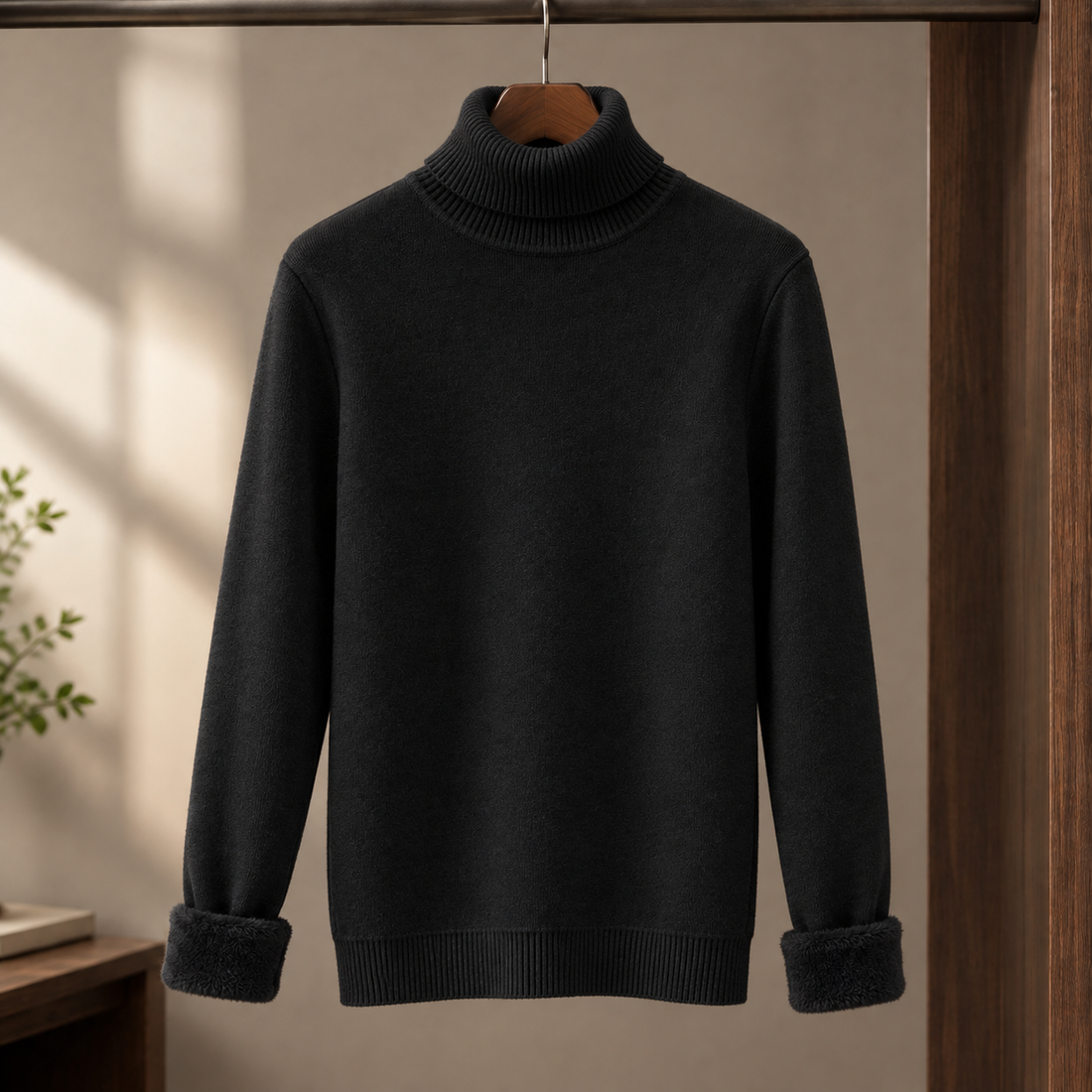Fulbert Ribbed Turtleneck Sweater - Black High Collar