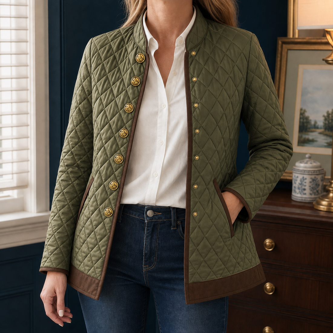 Lavinia-Rose Quilted Jacket - Army Green