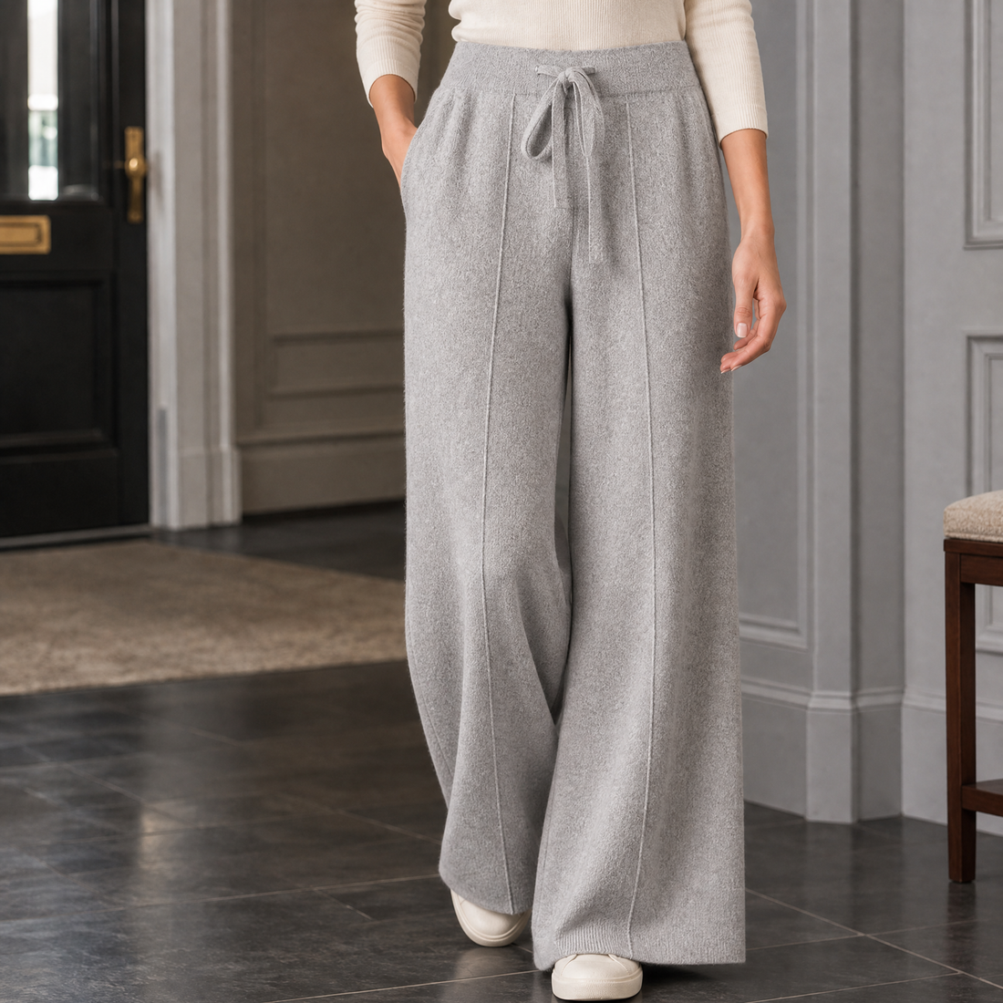 Mathilde-Marie Wide Leg Pants - Light Gray