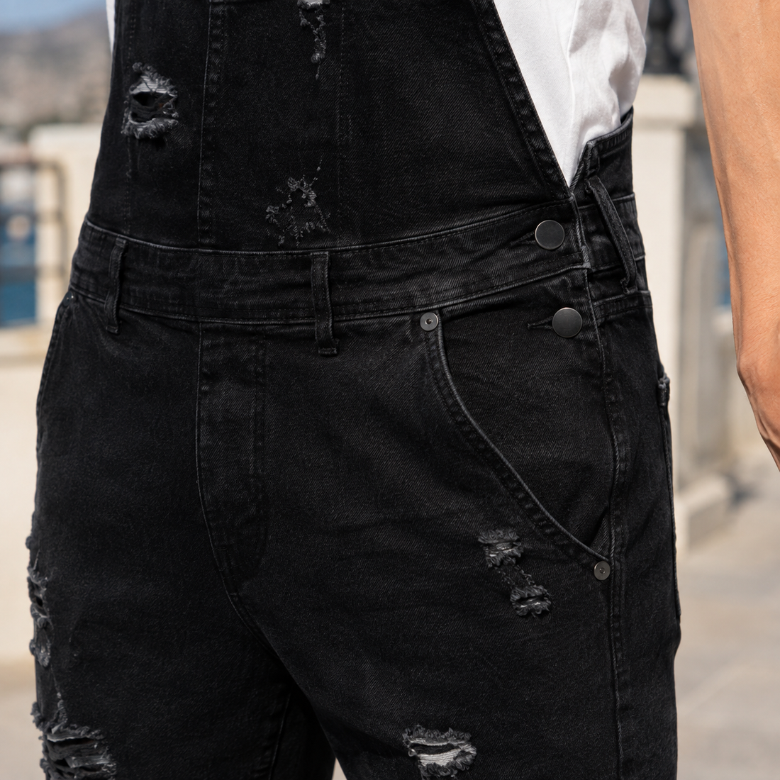 Amos Distressed Overalls - Lead Product Detail