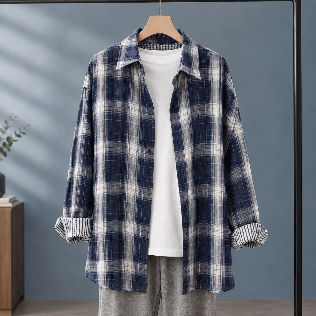 Conrad-West Relaxed Overshirt - Navy Blue