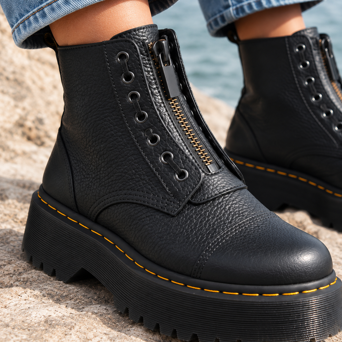 Corvino Front Zip Boots - Lead Product Detail