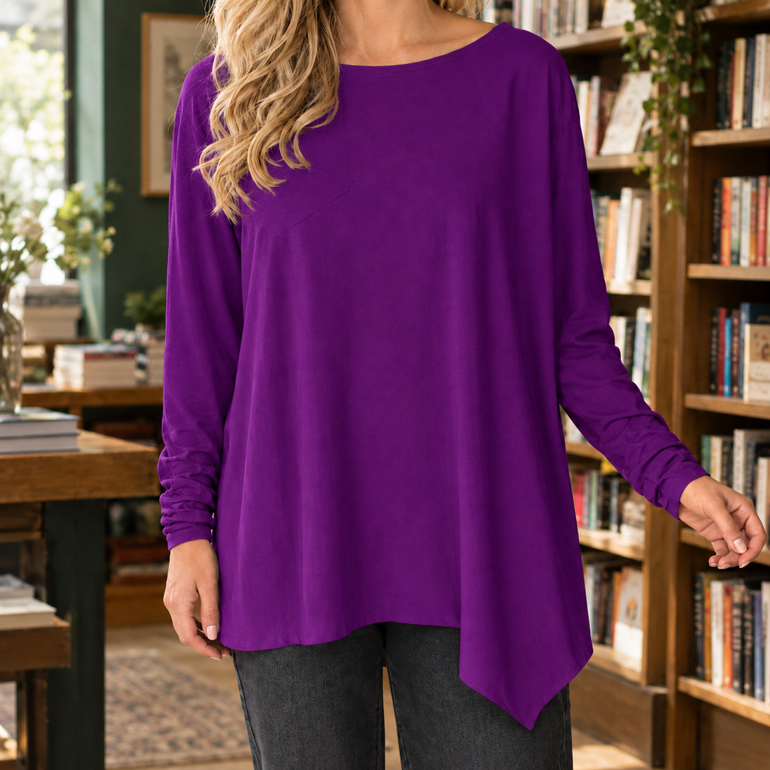 Georgina-Belle Asymmetric Top - Purple