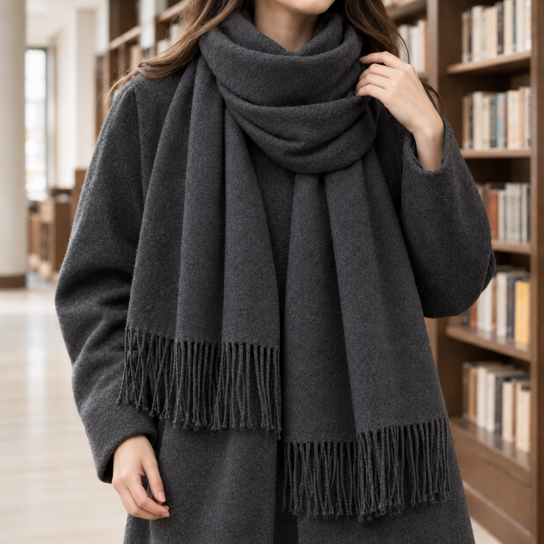 Ashford Cashmere Scarf - Dark Gray