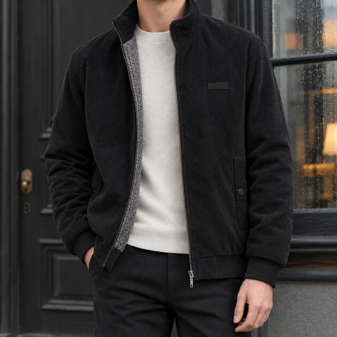 Logan Corduroy Jacket - Black
