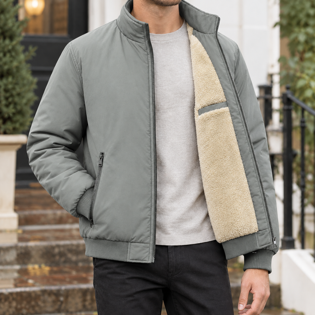 Oberon-Grant Plush Lined Jacket - Gray