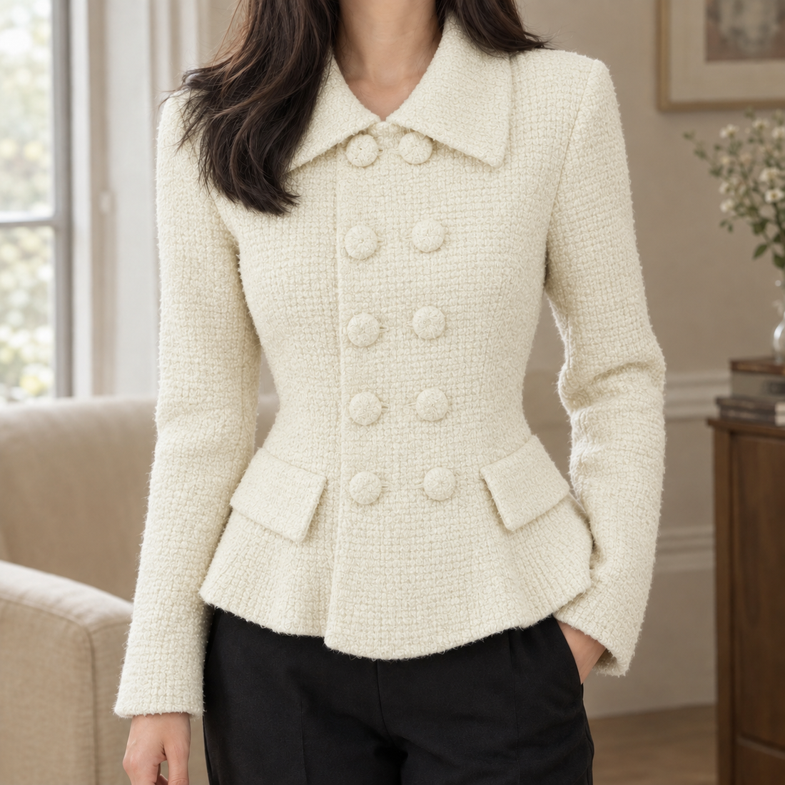Wendy-Elise Wool Cardigan - White