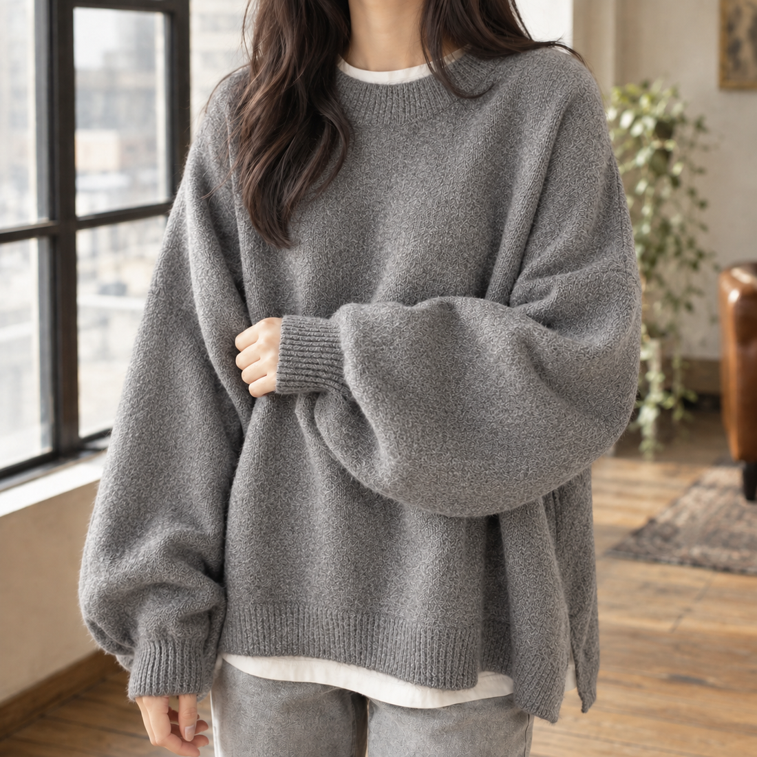 Lavinia-Mae Relaxed Sweater - Gray