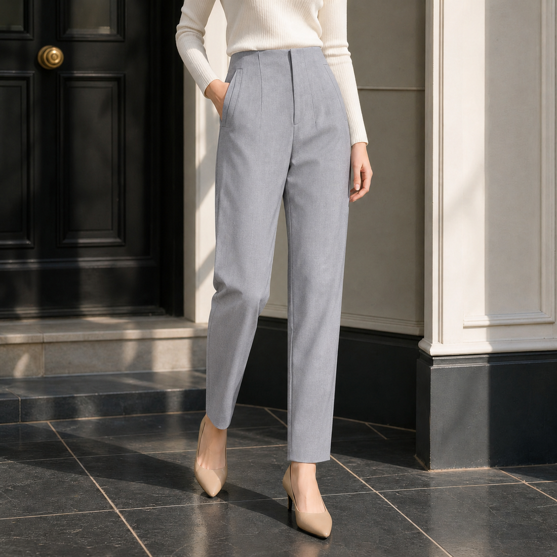 Imogen-Rae Tailored Pants - Light Gray