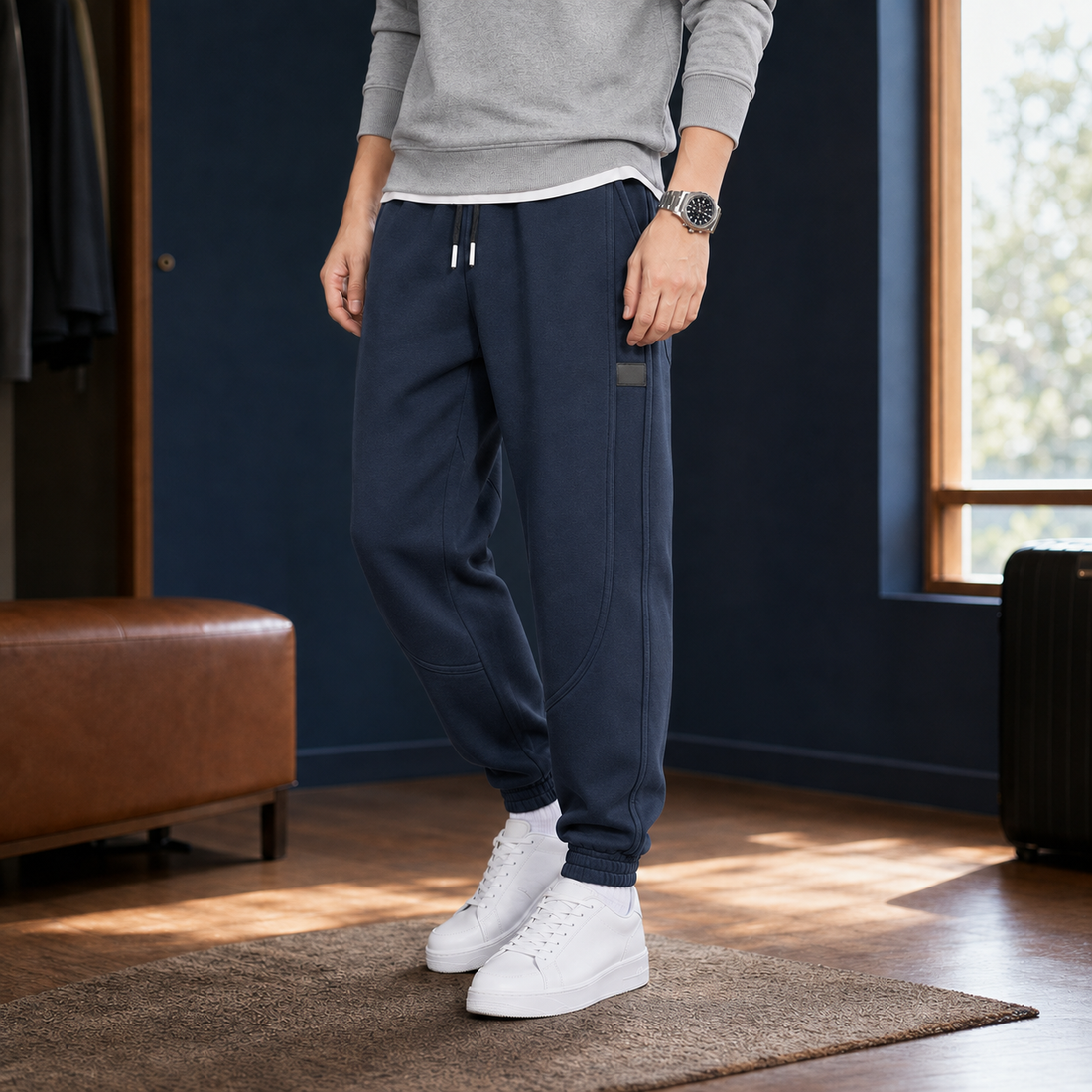 Jason Relaxed Joggers - Navy Blue