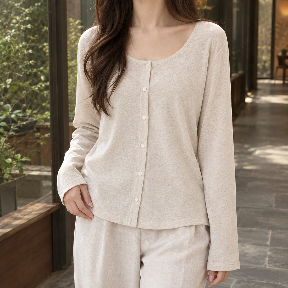Michelle Linen Cardigan - Beige