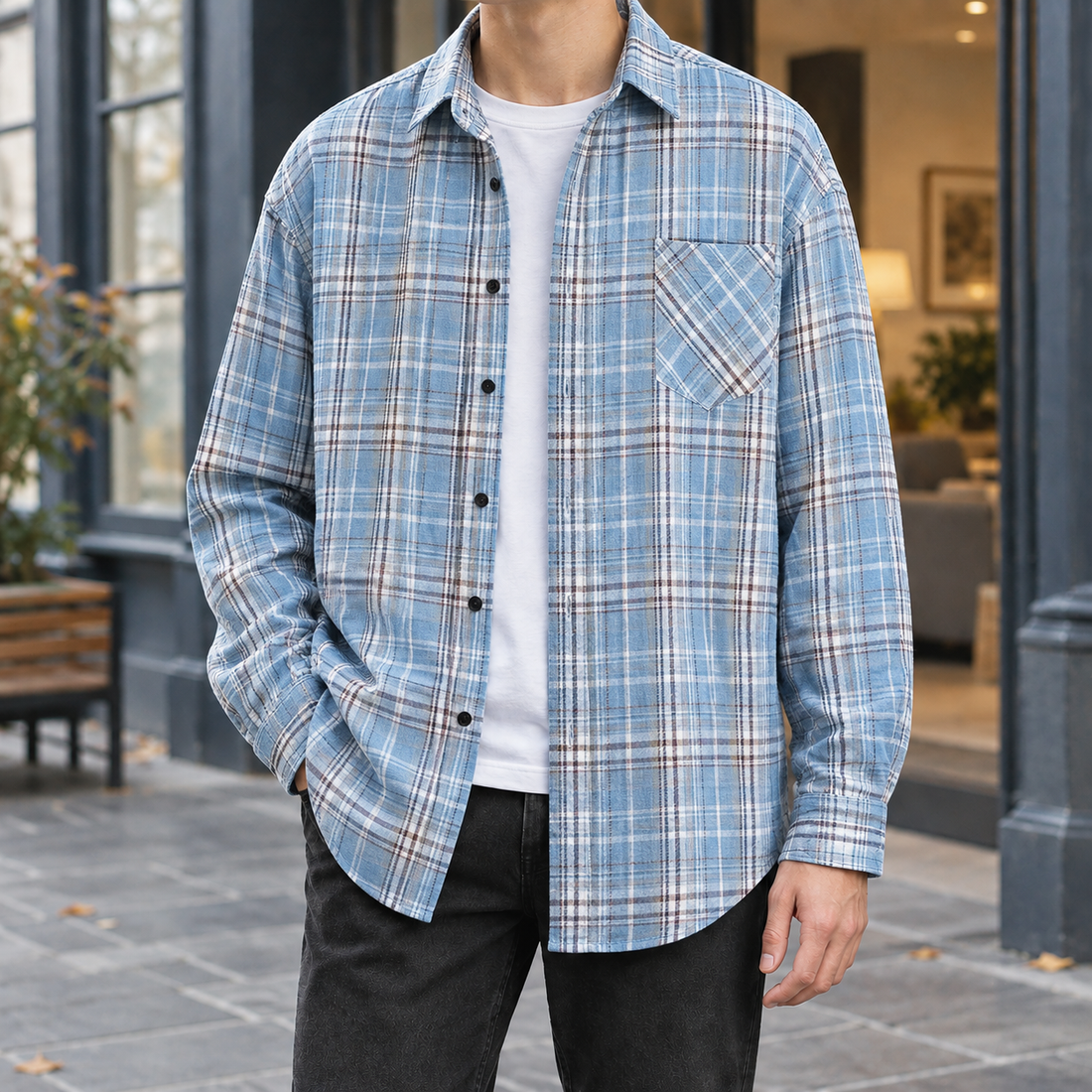 Waldemar Relaxed Overshirt - Blue Tl