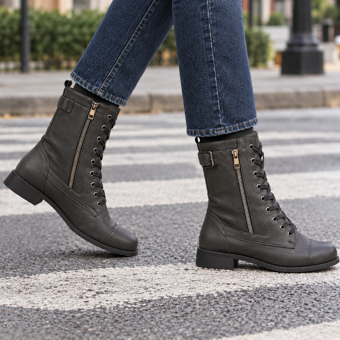 Paoletti Lace Up Boots - Gray
