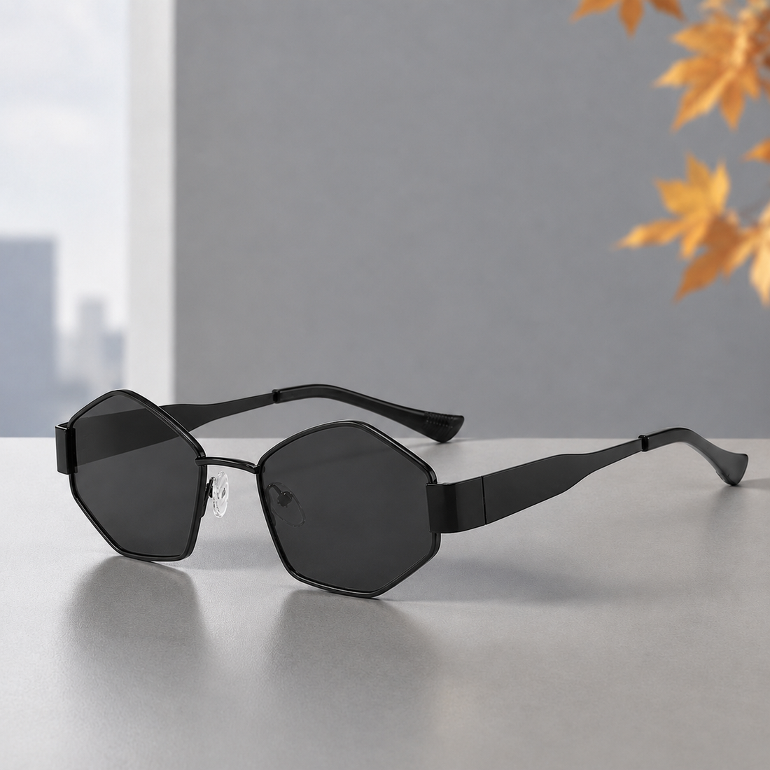 Huston Geometric Sunglasses - Black