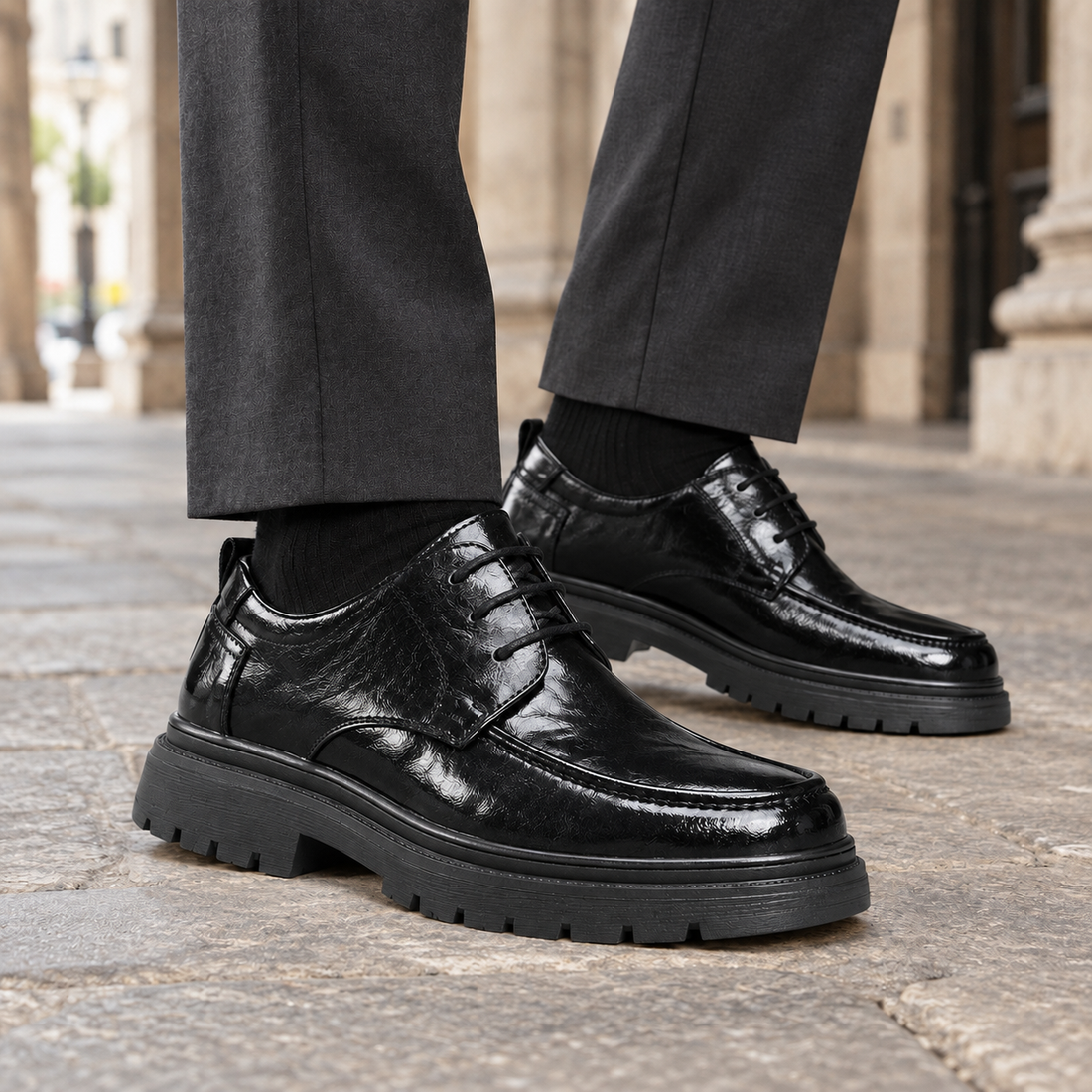 Cividale Lug Sole Derbies - Black