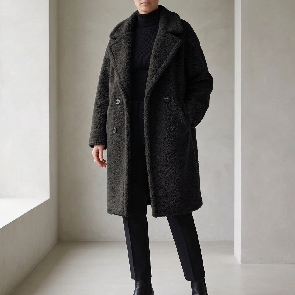 Alessia Teddy Coat - Black