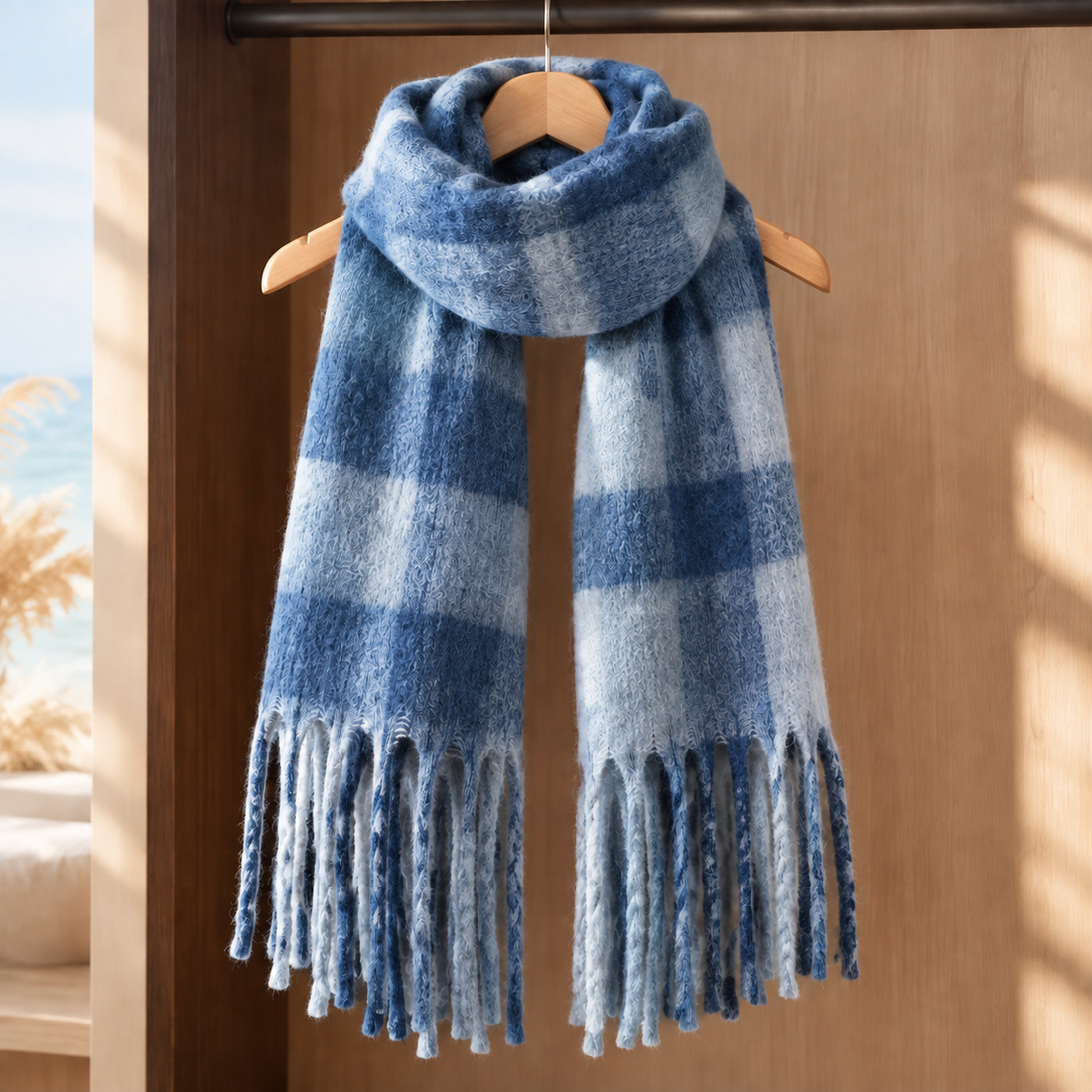 Selby Cashmere Scarf - Blue