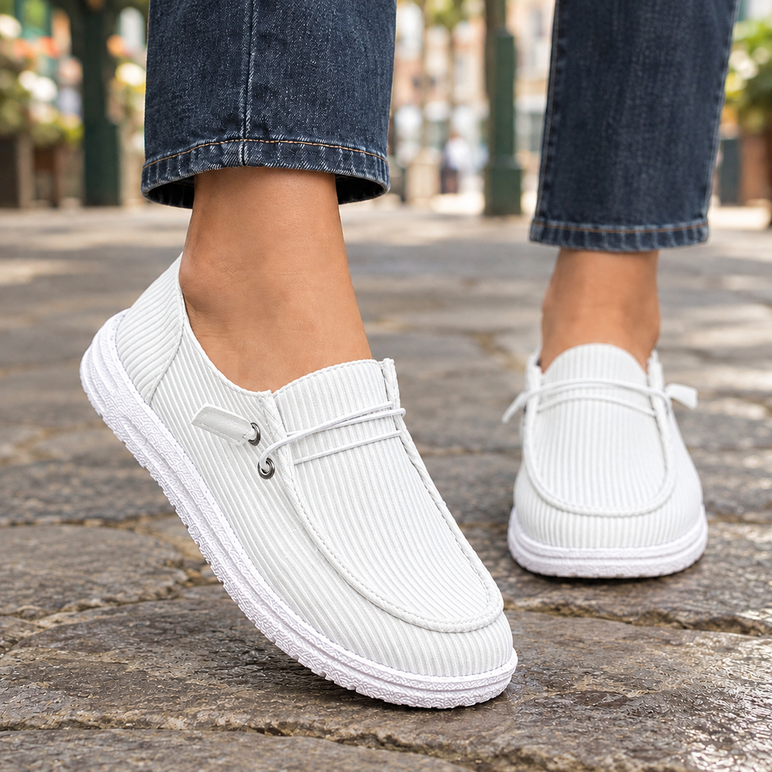 Ambrosini Ribbed Loafers - White