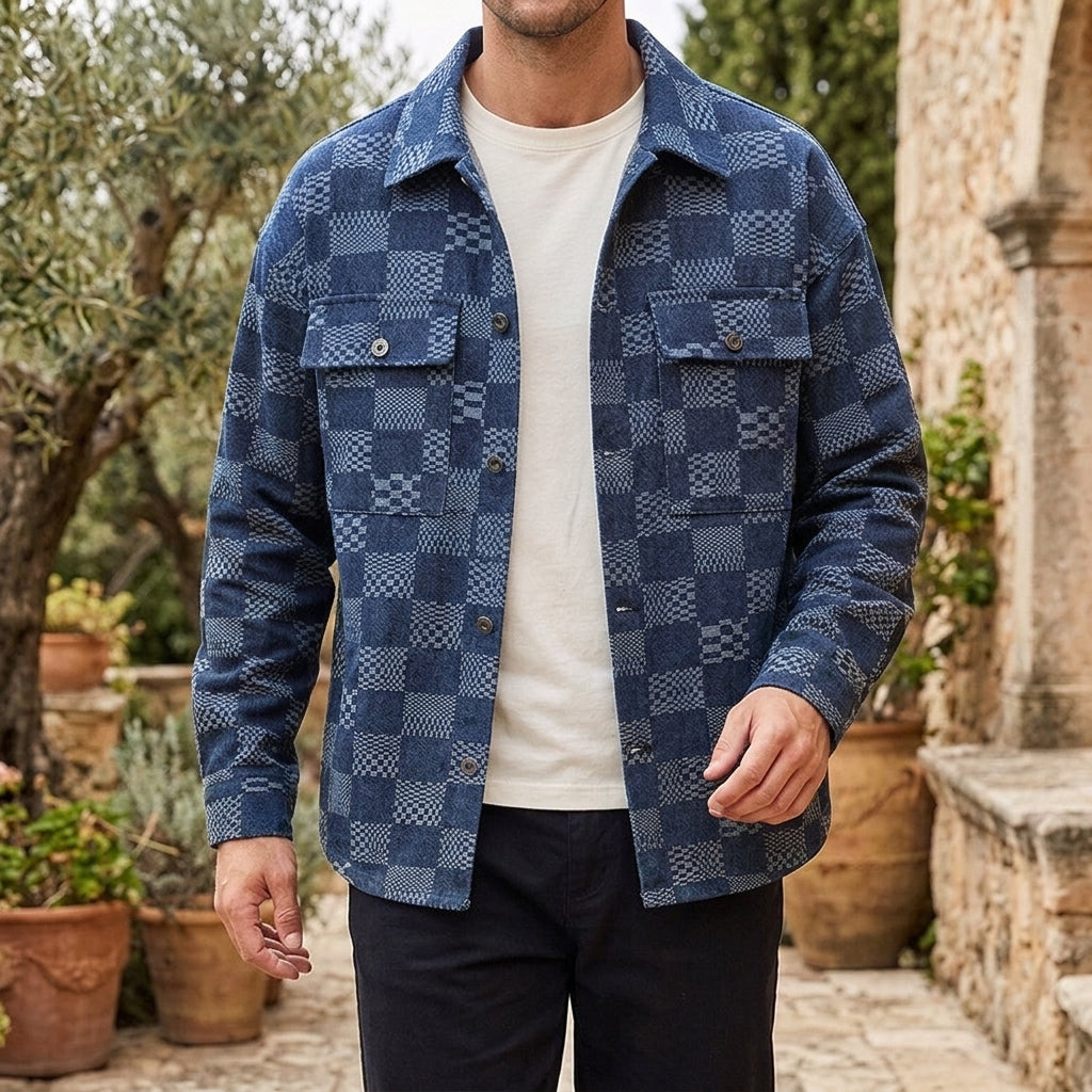Magnus Patchwork Jacket - Blue