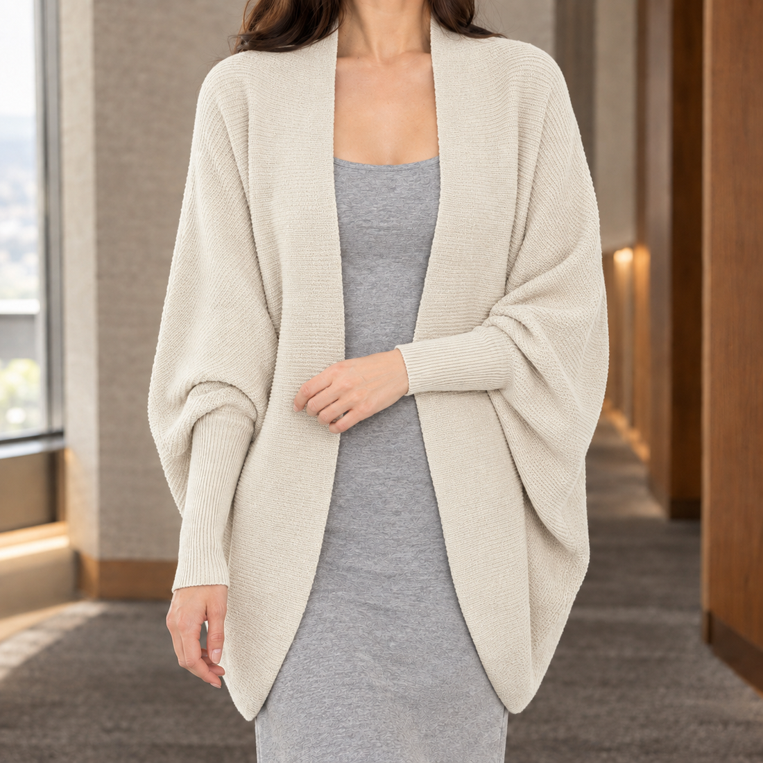 Michael Relaxed Cardigan - Apricot