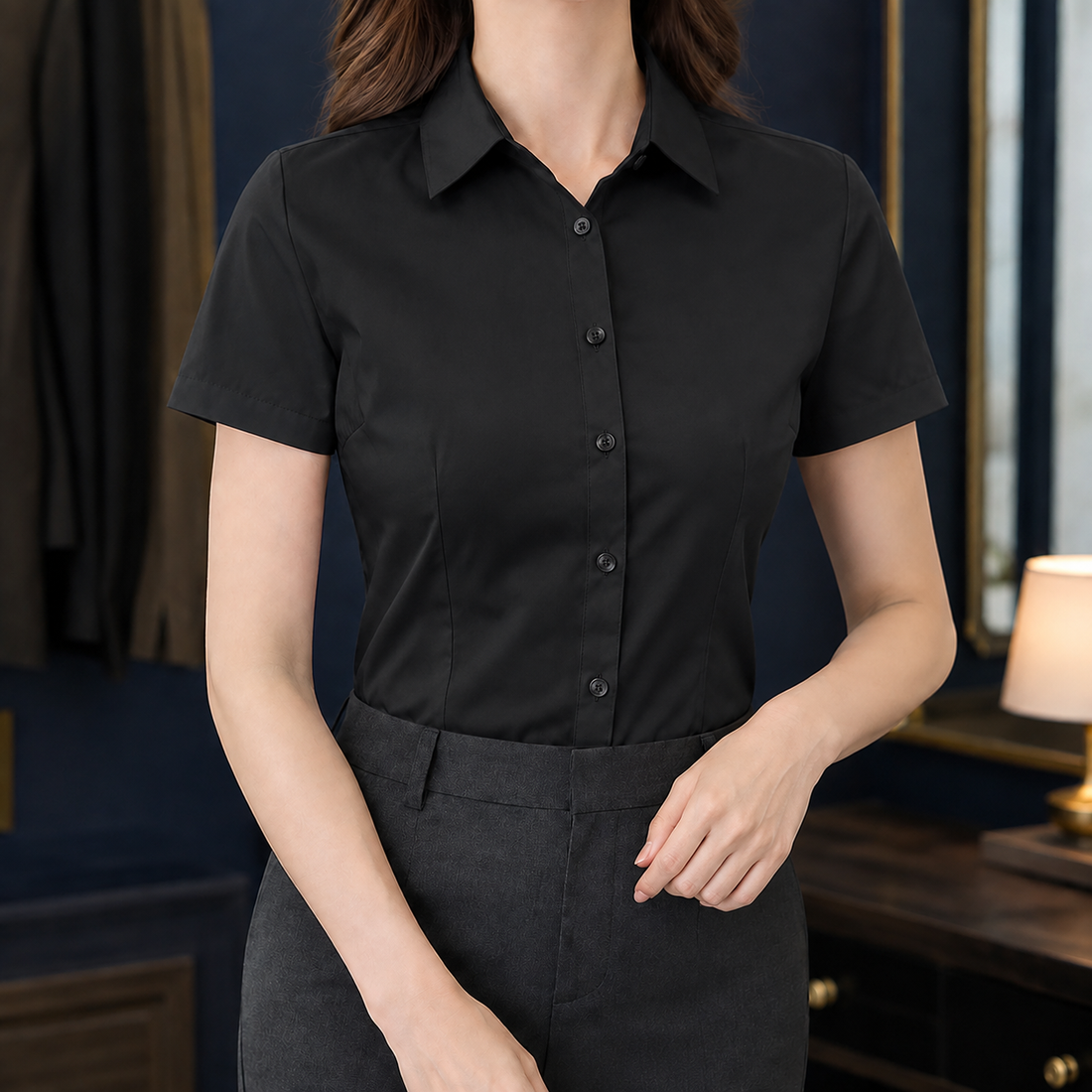 Andrina Fitted Shirt - Black