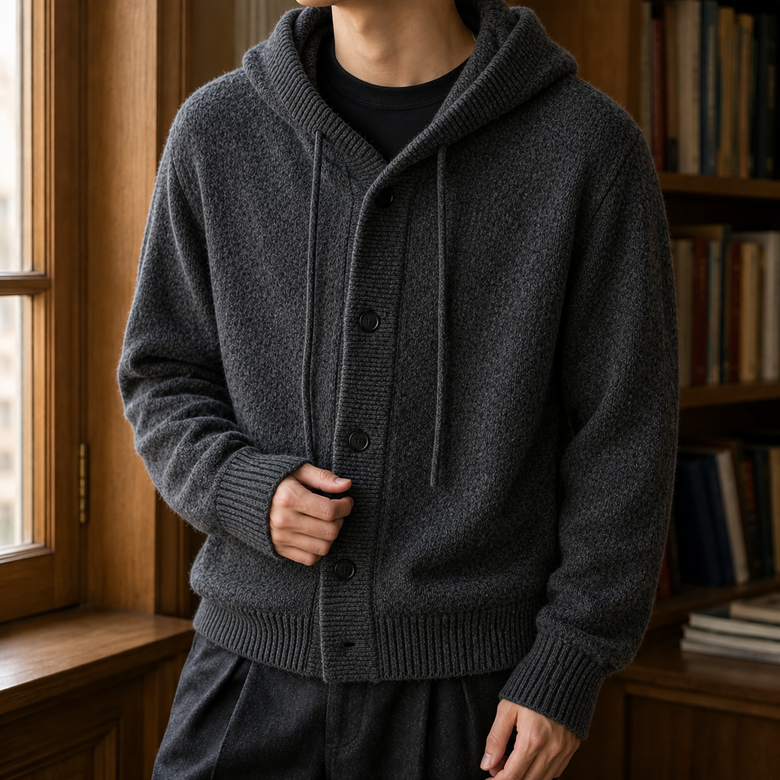 Victor Hooded Sweater - Dark Gray