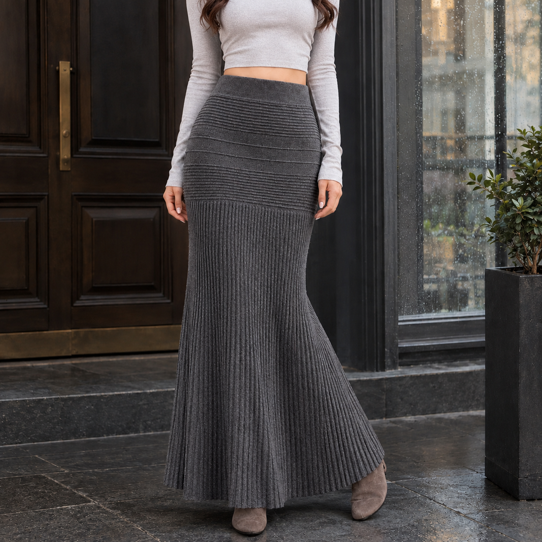 Adelia-Jane Mermaid Skirt - Gray