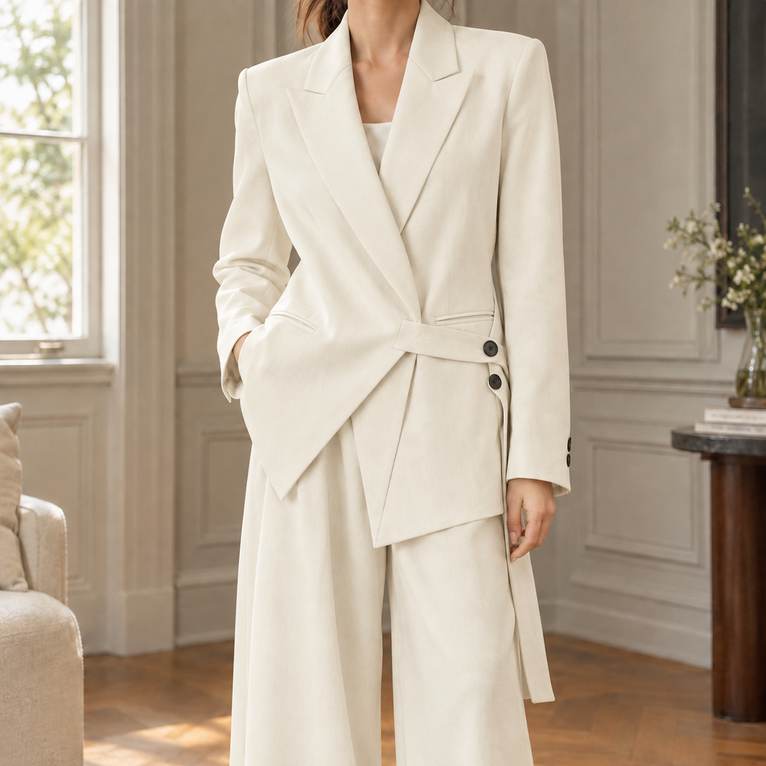 Oriane-Jane Tailored Suit - Off-white
