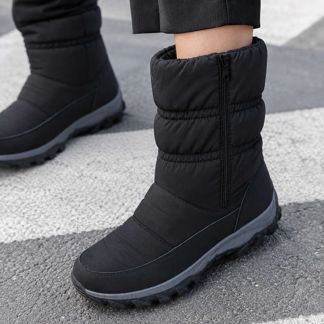 Graziani Quilted Snow Boots - Lead Product Detail