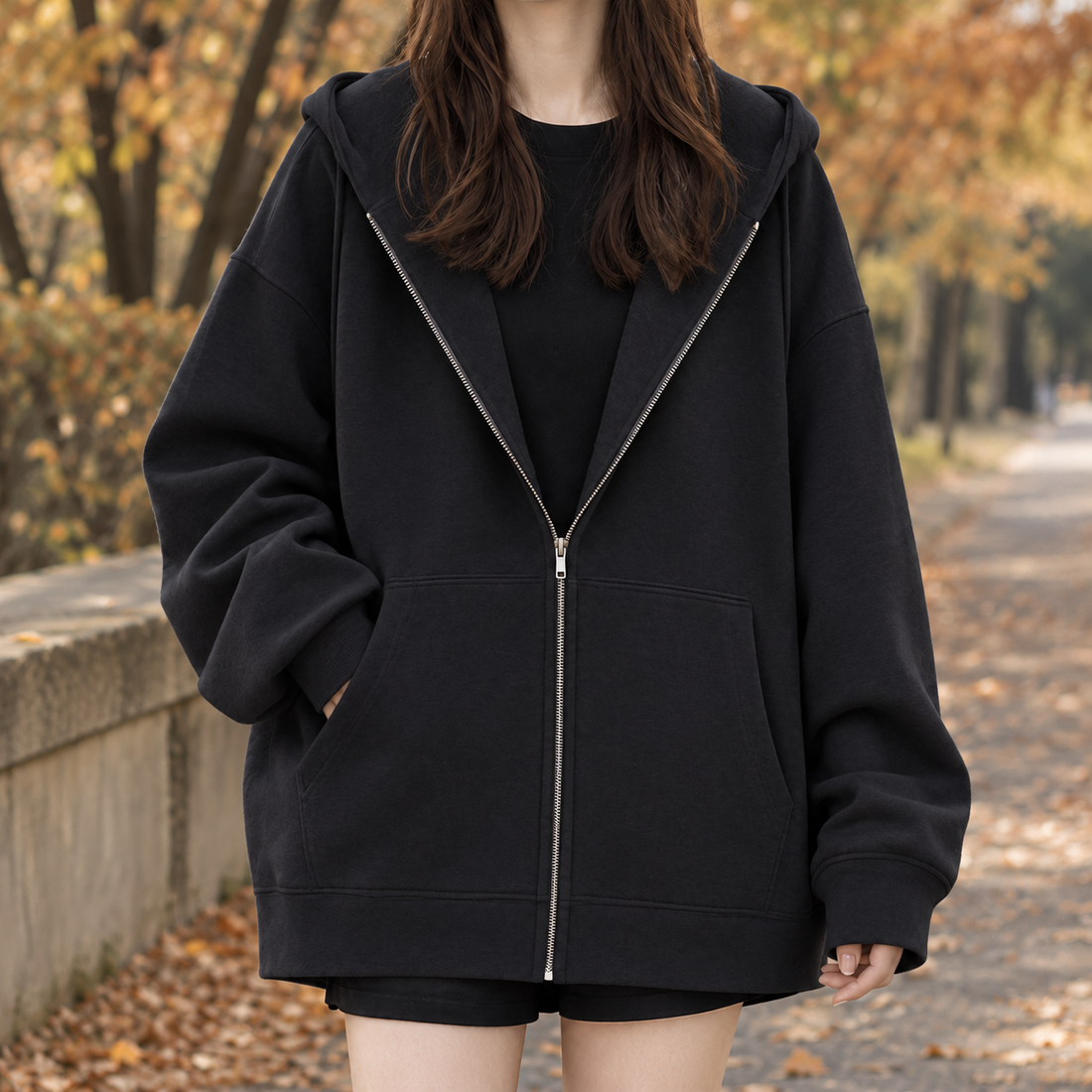 Lavinia-Mae Oversized Hoodie - Black