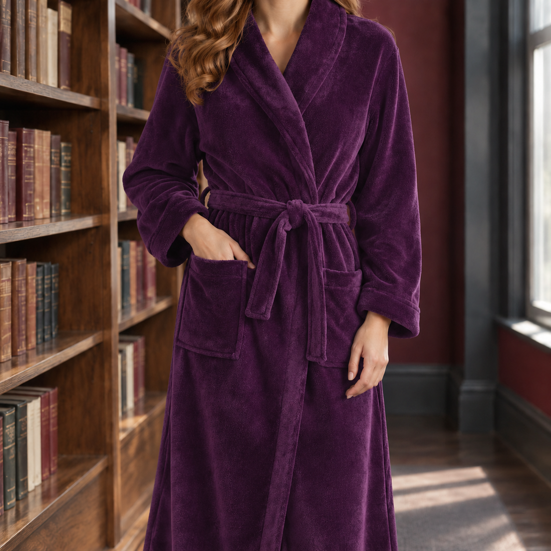 Priscilla-Grace Plush Robe - Purple