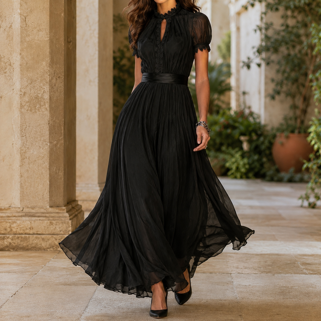 Antonia-Skye A Line Dress - Black