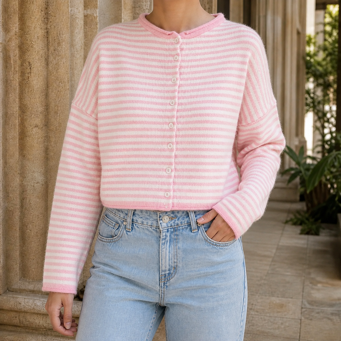 Colette-Kate Striped Sweater - Pink