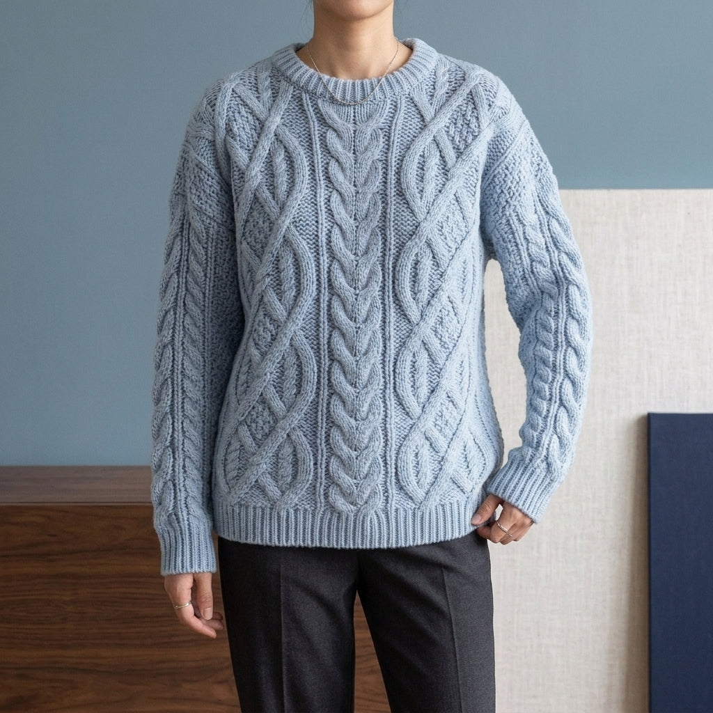 Vivienne Cable Knit Sweater - Blue