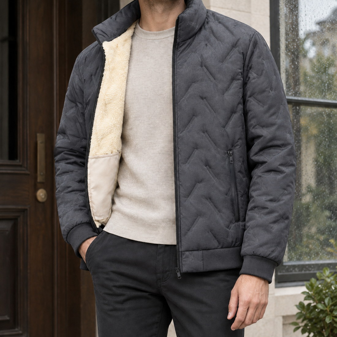 Mortimer Stand Collar Jacket - Gray