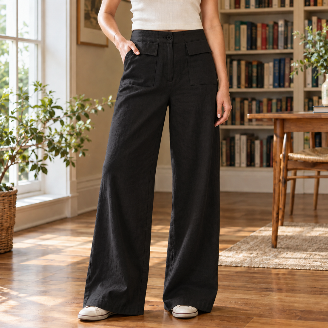 Avaline-Marie Wide Leg Pants - Black