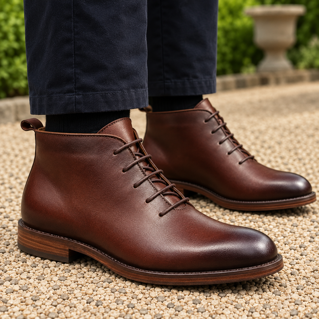 Padova Leather Ankle Boots - Lead Product Detail