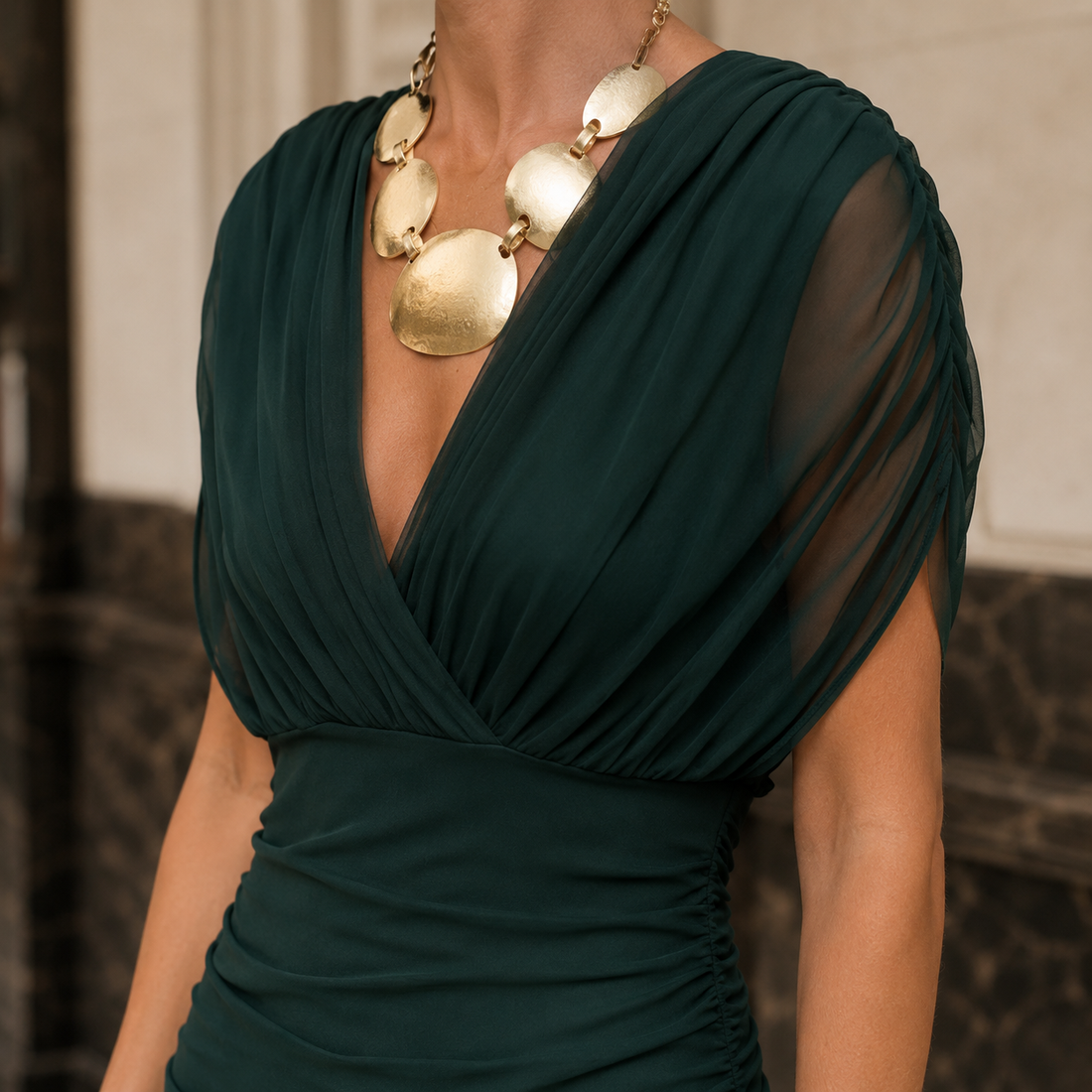 Soraya Draped Maxi Dress - Lead Product Detail