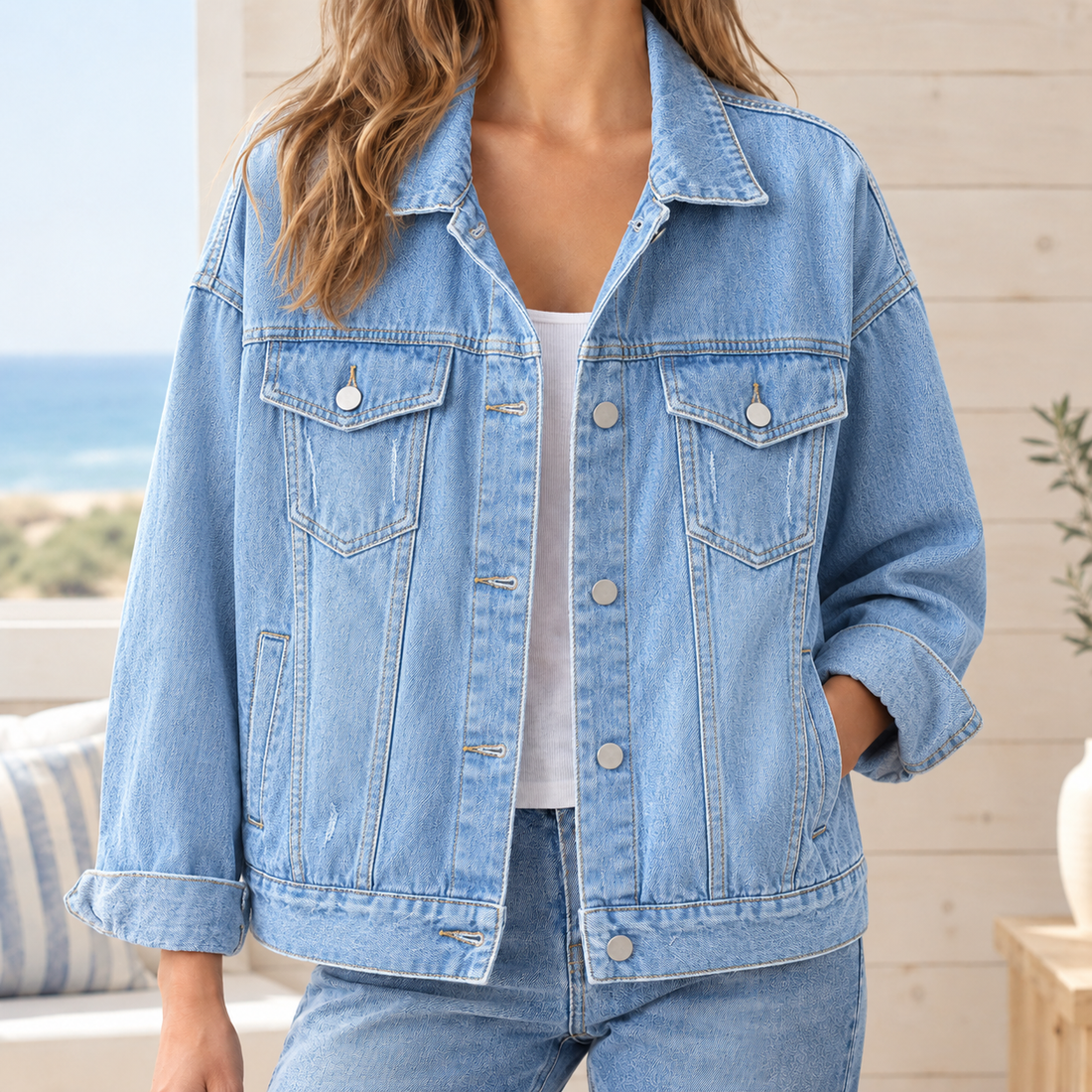 Griselda Relaxed Denim Overshirt - Light Denim